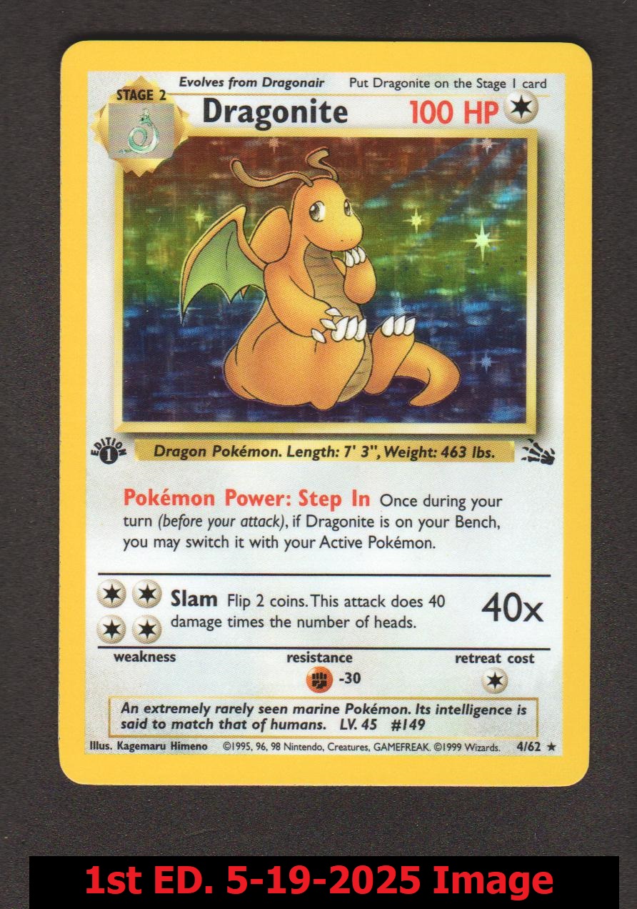 Dragonite - 4/62 - Holo Rare - 1st Edition